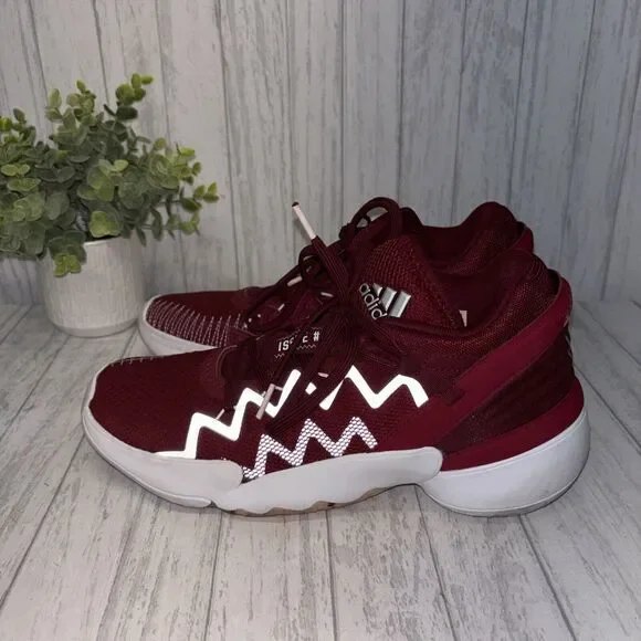 Mens Size 8 Adidas D.O.N. Issue 2 Maroon Sneakers - Picture 3 of 6